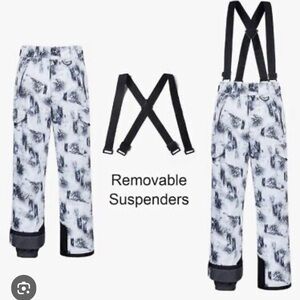 CREATMO US Snow Bib Water-Resistant Overalls Climbing Pants